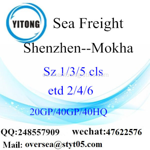 Flete mar del puerto de Shenzhen a Mokha
